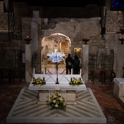 El interior de la Basílica de la Anunciación actual 