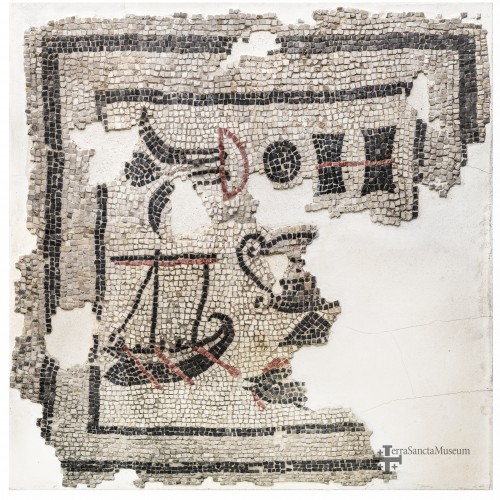 Mosaico con Barca, Magdala, siglo I 