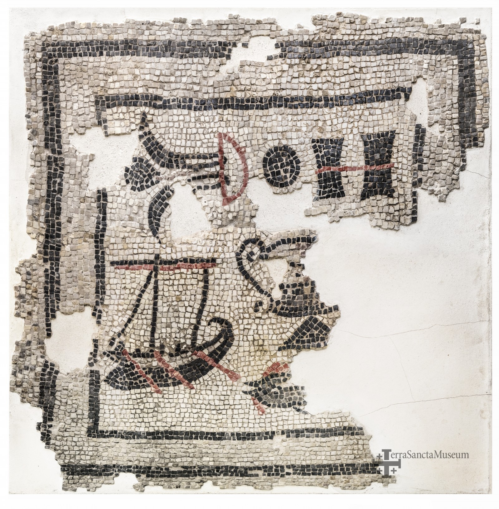 Mosaico con Barca, Magdala, siglo I 