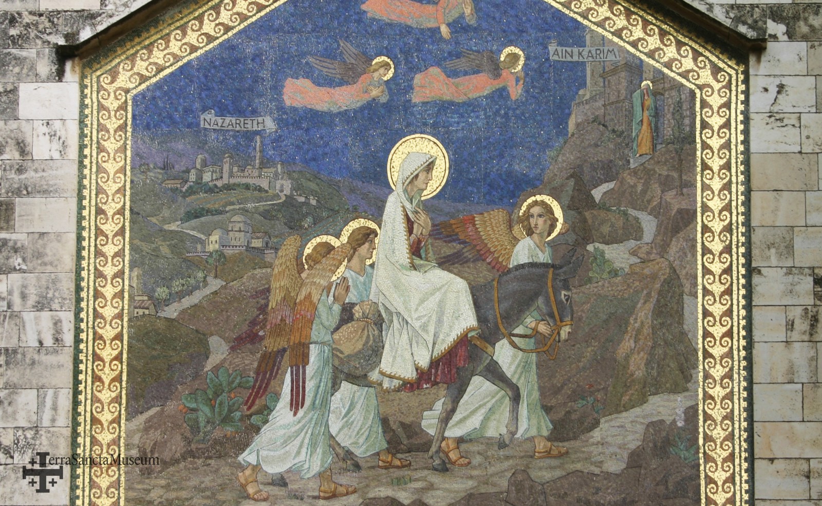 Mosaico de la fachada de Ain Karem, Biagetti, 1937 